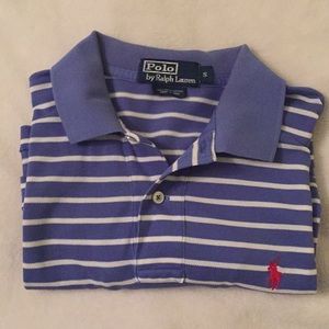 Polo Ralph Lauren blue shirt with white stripes